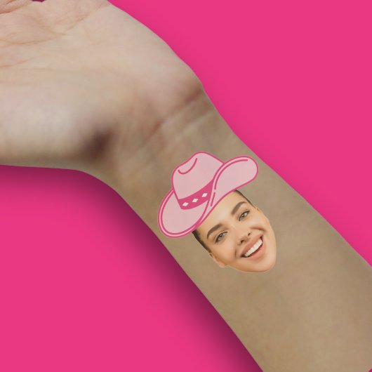 Roze Disco Cowgirl Op maat te maken Bruid Gezicht  Sticker