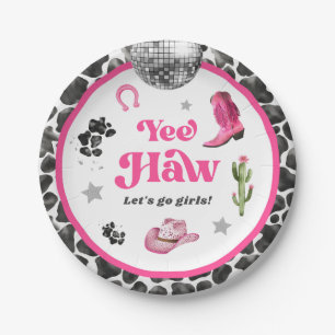 Roze Disco Cowgirl Party Paper Bord