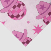 Roze Disco Cowgirl Pet Pattern met Sterren Tissuepapier (Detail)