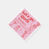 Roze Disco Cowgirl Rodeo Bachelorette Feest Servet (Hoek)