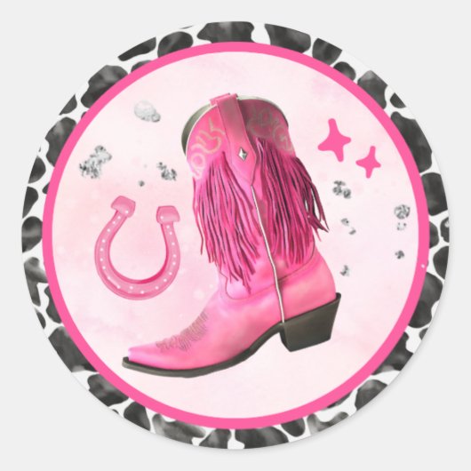 Roze Disco Cowgirl Stickers (Voorkant)