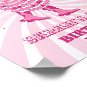 Roze | Disco Cowgirl Verjaardagsfeestje Welkom Poster (Hoek)