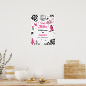 Roze Disco Cowgirl Welkomstbord Poster (Keuken)