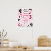 Roze Disco Cowgirl Welkomstbord Poster (Keuken)