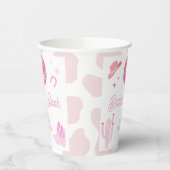 Roze Disco Cowgirl Western Rodeo Birthday Bash Papieren Bekers (Links)