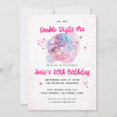 roze disco | Dubbel cijfer 10e verjaardag Kaart (Voorkant)