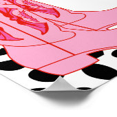 Roze Disco Eerste Rodeo Meisje 1e Verjaardag Welko Poster (Hoek)