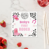 Roze Disco Eerste Rodeo Wild West Meisje 1e Verjaa Servet (Insitu)