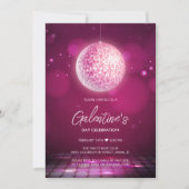 Roze Disco Girls Night Galentine's Day Party Kaart (Voorkant)