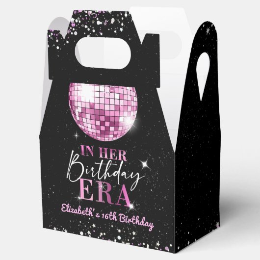 Roze Disco In Mijn Verjaardagstijd Verjaardag Bedankdoosjes (Geopend)