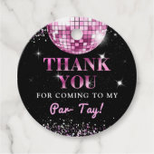 Roze Disco In Mijn Verjaardagstijd Verjaardag Bedankjes Labels (Voorkant)