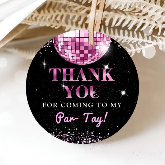 Roze Disco In Mijn Verjaardagstijd Verjaardag Bedankjes Labels