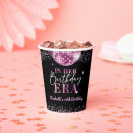 Roze Disco In Mijn Verjaardagstijd Verjaardag Papieren Bekers