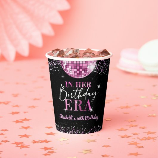 Roze Disco In Mijn Verjaardagstijd Verjaardag Papieren Bekers (Insitu)
