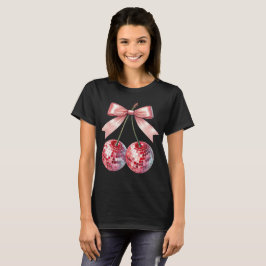 Roze disco kers t-shirt