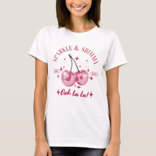 Roze Disco Kersen Glans T-Shirt