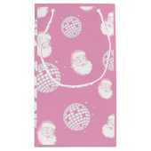 Roze Disco Kerstman Klein Cadeauzakje (Achterkant)