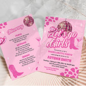 Roze Disco Let's Go Meisjes Rodeo vrijgezellenfees Kaart