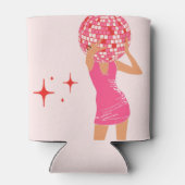 Roze Disco Meisje Blikjeskoeler (Achterkant)