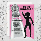 Roze Disco Party Women's Birthday Boogie Kaart