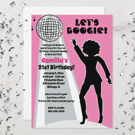 Roze Disco Party Women's Birthday Boogie Kaart