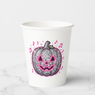 Roze Disco Pompoen Halloween Feest Papieren Bekers