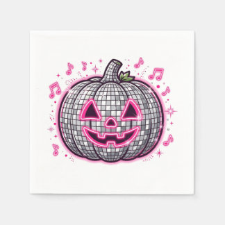 Roze Disco Pompoen Halloween Feestbord Servet