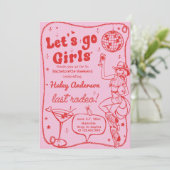 Roze Disco Rodeo Cowgirl Bachelorette Weekend Kaart (Staand voorkant)