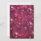 Roze Disco Sweet 16 Prinsessenfeest Kaart (Achterkant)