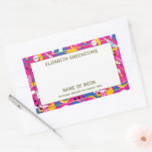 Roze Disco Thema Auteur Signature Bookplate Rechthoekige Sticker (Envelop)
