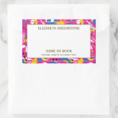 Roze Disco Thema Auteur Signature Bookplate Rechthoekige Sticker (Tas)