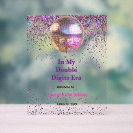 Roze Disco Trendy In Mijn Dubbele Cijfers Tijd Ver Acryl Bord