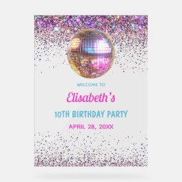 Roze disco trendy in mijn dubbele cijfers tijdperk acryl bord