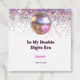 Roze Disco Trendy In Mijn Dubbele Cijfers Tijdperk Bedankjes Labels