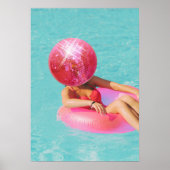 Roze Disco Wall Poster - Girly Dorm Decor (Voorkant)