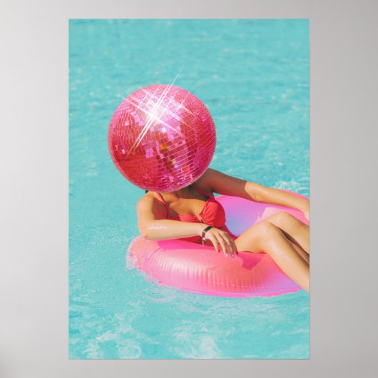 Roze Disco Wall Poster - Girly Dorm Decor (Voorkant)