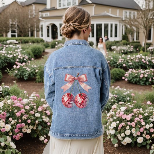 Roze discobal denim jacket (Huwelijk Achterkant)