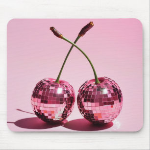 Roze Discobal Kersen Roze Rode Girly Muismat