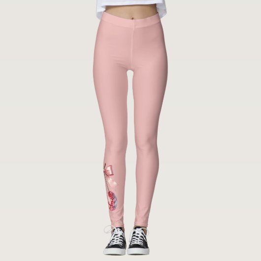 Roze discobal leggings (Voorkant)