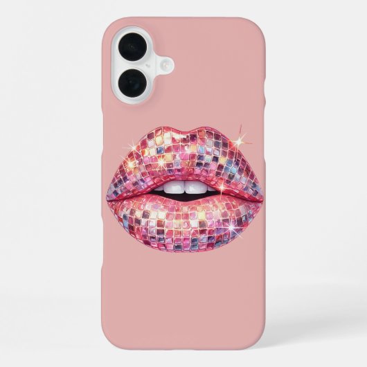 Roze discobal lip iPhone hoesje (Achterkant)