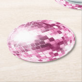 Roze Discobal Ronde Onderzetters (Gebogen)