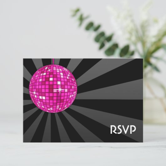 Roze Discobal RSVP (Staand voorkant)
