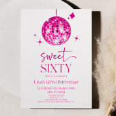 Roze Discobal Sweet Sixty 60ste verjaardagsfeestje Kaart