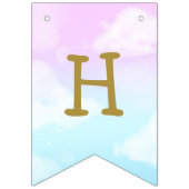 Roze Discoball Dreamy Sky Kind Verjaardag Vlaggetjes (Tweede vlag)