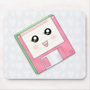 Roze diskette muismat