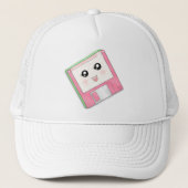 Roze diskette trucker pet (Voorkant)