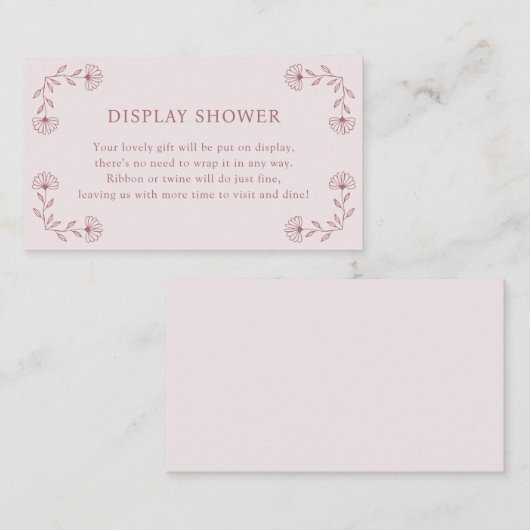 Roze Display Douche Kaart (Voorkant / Achterkant)