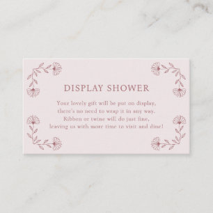 Roze Display Showerkaart Informatiekaartje