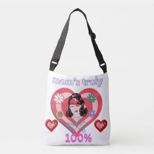 Roze Distress Retro Blijf thuis Moeder Vrouw Oma Crossbody Tas