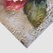 Roze Distressed Bloemen Decoupage Tissuepapier (Detail)